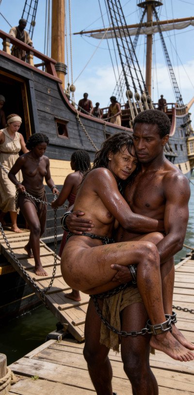 Protective Embrace at the Slave Harbor