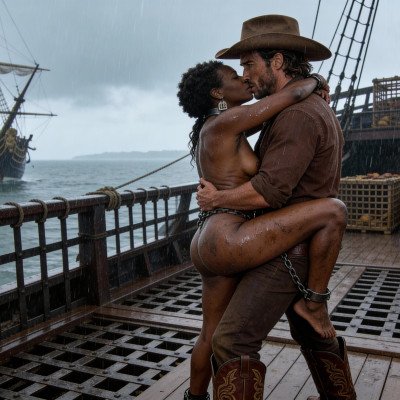 Unreal Sadness ship deck storm embrace