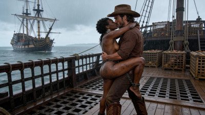 Unreal Sadness ship deck storm embrace