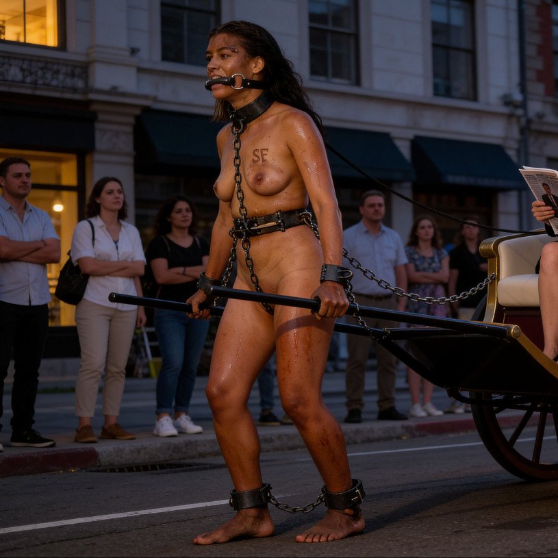 Urban Ponygirl Draws Silent Crowd