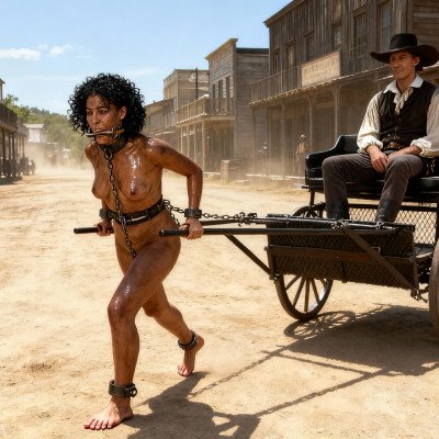 Nude PonyGirl Pulling Load &ndash; AI Art