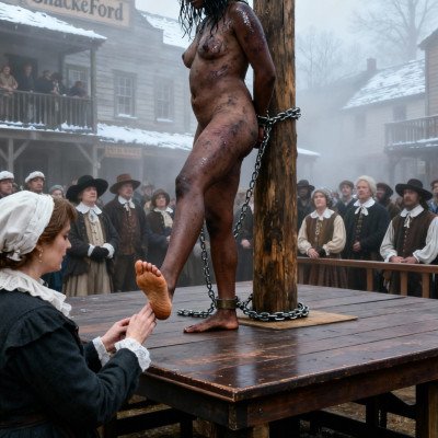 Chained SlaveGirl at Auction