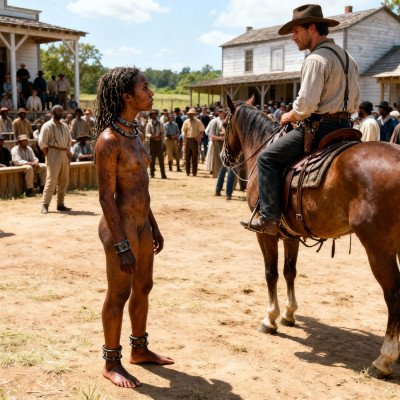 Dystopian Slave Market Scene