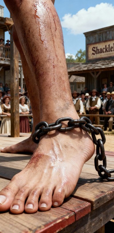 Shackled Slavegirl Feeling the Eyes