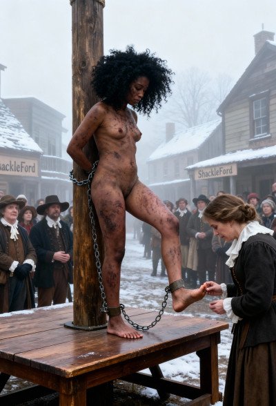 Chained SlaveGirl Waiting for Bids